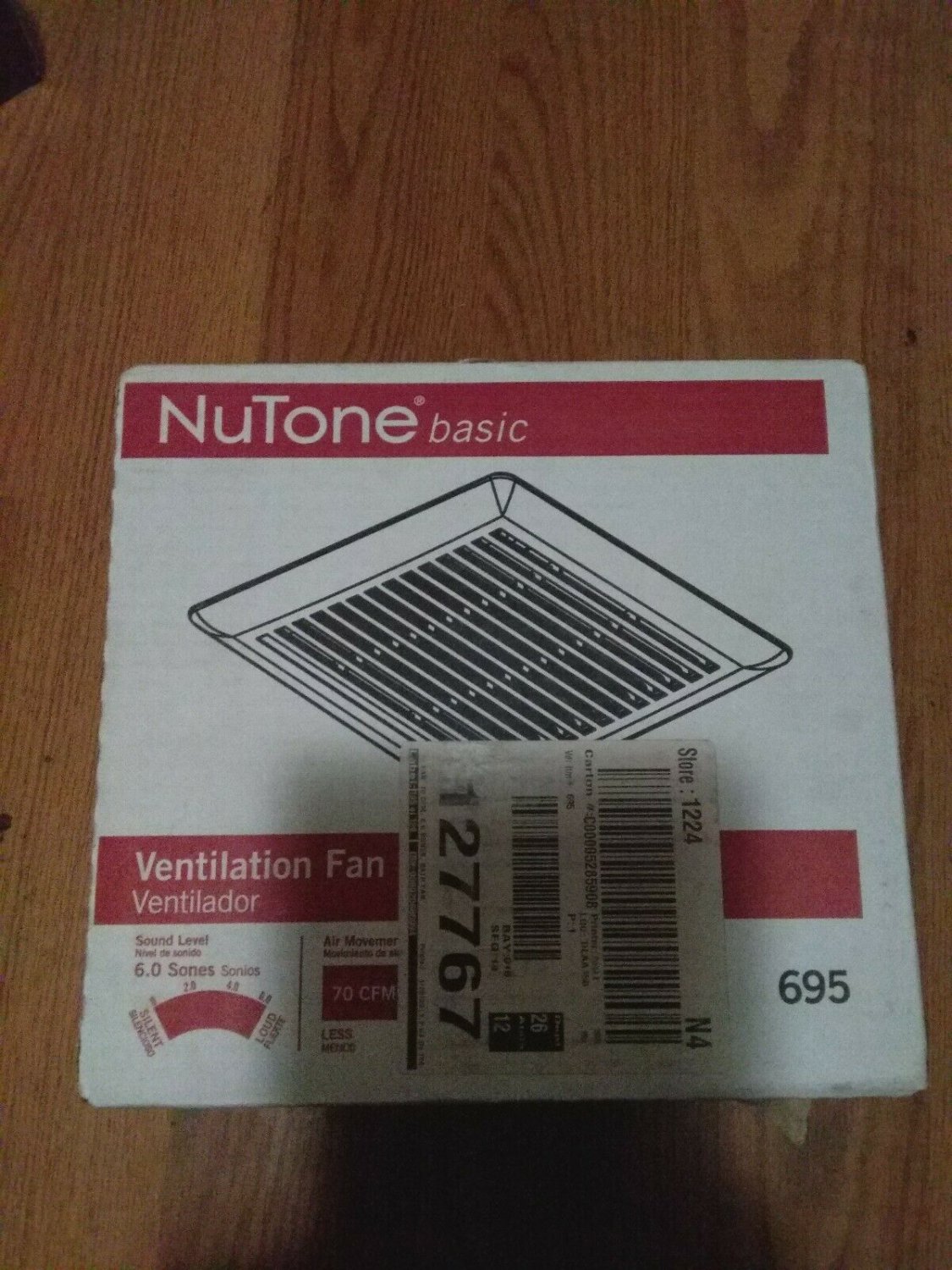 NuTone 695 70 CFM Wall/Ceiling Mount Exhaust Bath Fan new in box