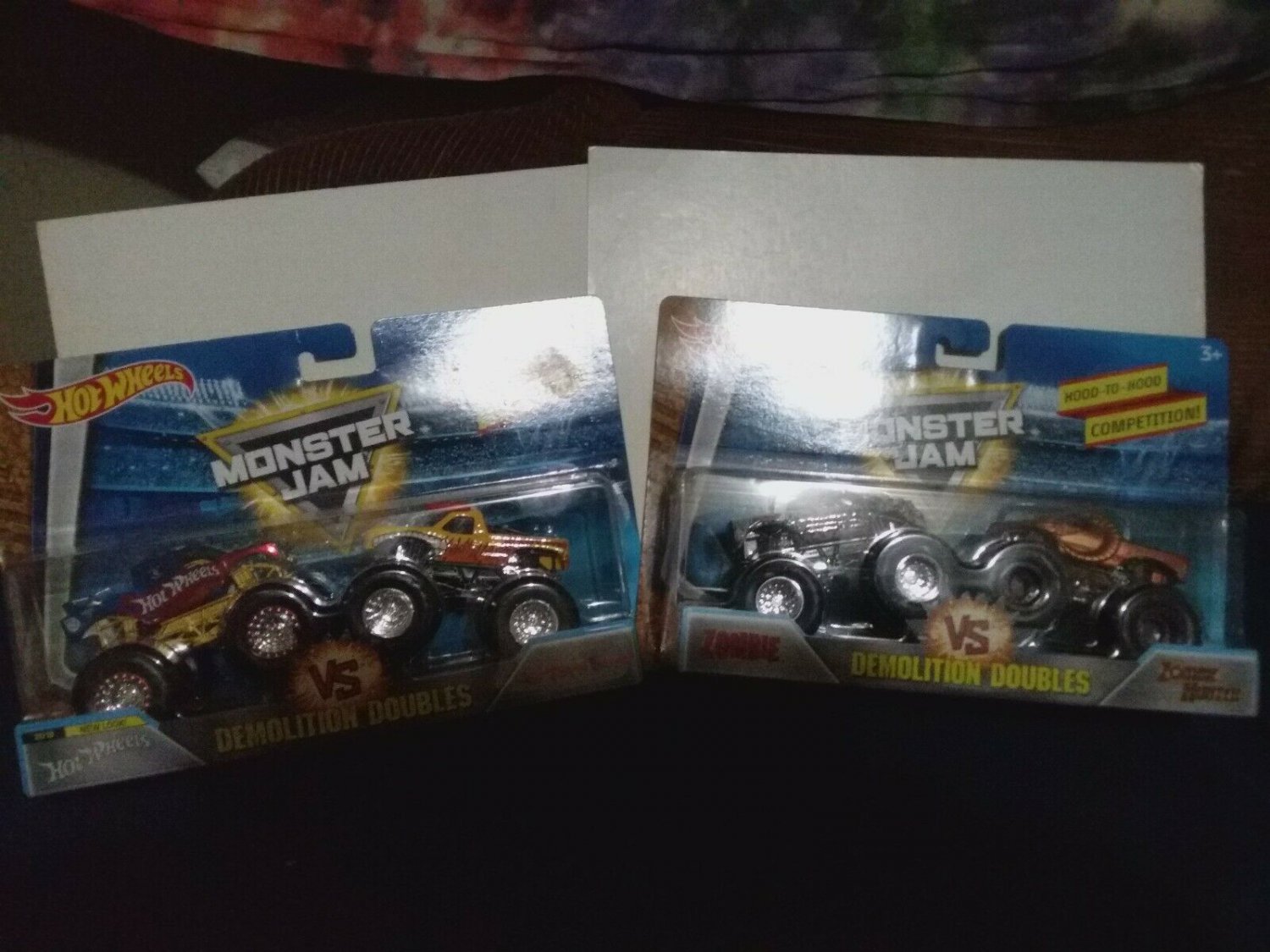 Lot 2 Hot Wheels Monster Jam Demolition Doubles NIB Sealed (Zombie Hunter,ElToro