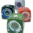 TELEMANIA Ford Thunderbird Retro Neon Alarm Clock Radio with CD Player - Blue