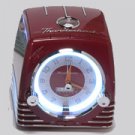 TELEMANIA Ford Thunderbird Retro Neon Alarm Clock Radio with CD Player - Red