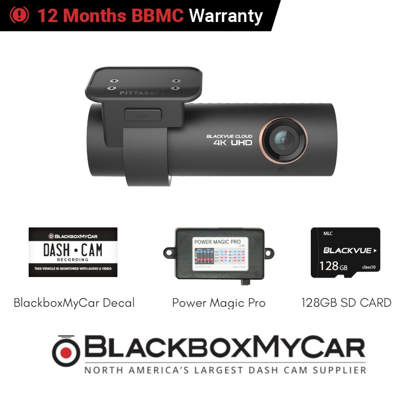 BlackVue DR900S-1CH 4K Ultra HD 2160P Dash Cam 128GB + PMP Bundle