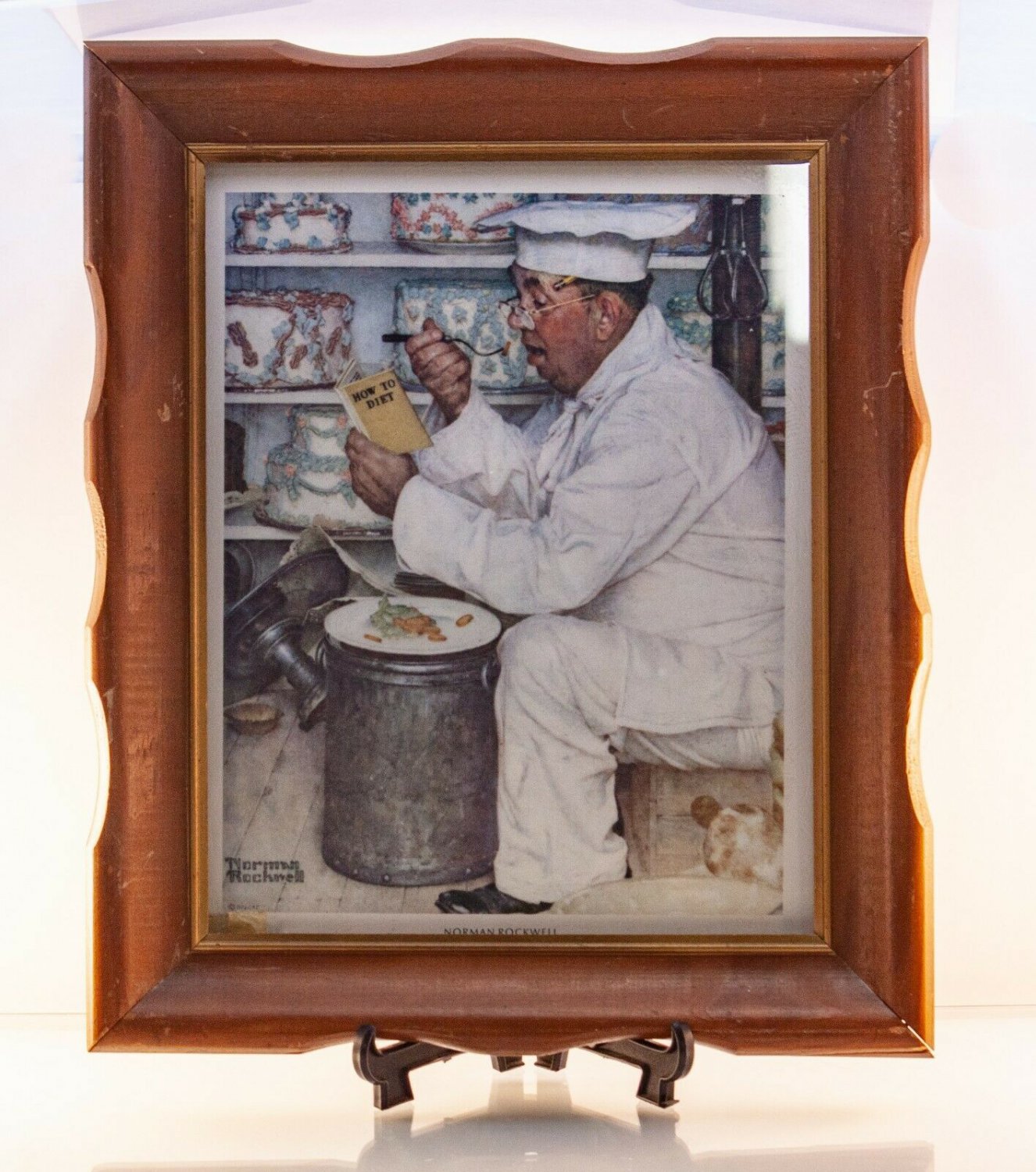 Vintage Print In Frame Norman Rockwell Pastry Chef Print 