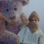 White sweater, brown pants and beige hat and triangle scarf - hand knitted for Barbie | PERFECT GIFT