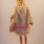 hand knitted oversized outfit+bag for Barbie // cream sweater-dress with a pink bag //GIFT