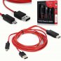 6.5 ft MHL Micro USB to HDMI 1080P HDTV Adapter Cable for Samsung phone tablet X
