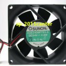 For SUNON 8025 KDE2408PTS3-6 fan 24V 2.4W 80*80*25MM 2pin #SP62