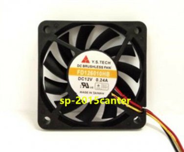 For FD126010HB cooling fan DC12V 0.24A 60*60*10mm 3pin #SP62