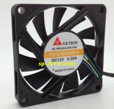 For Y.S.TECH FD127010HB-H Fan 12V 0.30A 4pin 70*70*10mm #SP62