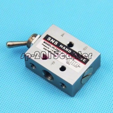 1 PC Silver Tone Air Pneumatic Toggle Switch Valve HL2501-V   #sp