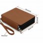 120 Slot PU Leather Wrap Case For Colored Pencil case- Brown. Pink  and Black