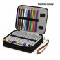 120 Slot PU Leather Wrap Case For Colored Pencil case- Brown. Pink  and Black