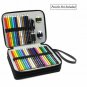 120 Slot PU Leather Wrap Case For Colored Pencil case- Brown. Pink and Black