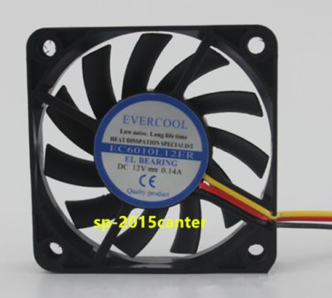 For EVERCOOL EC6010L12ER cooling fan DC12V 0.14A 60*60*10MM 3wire #SP62