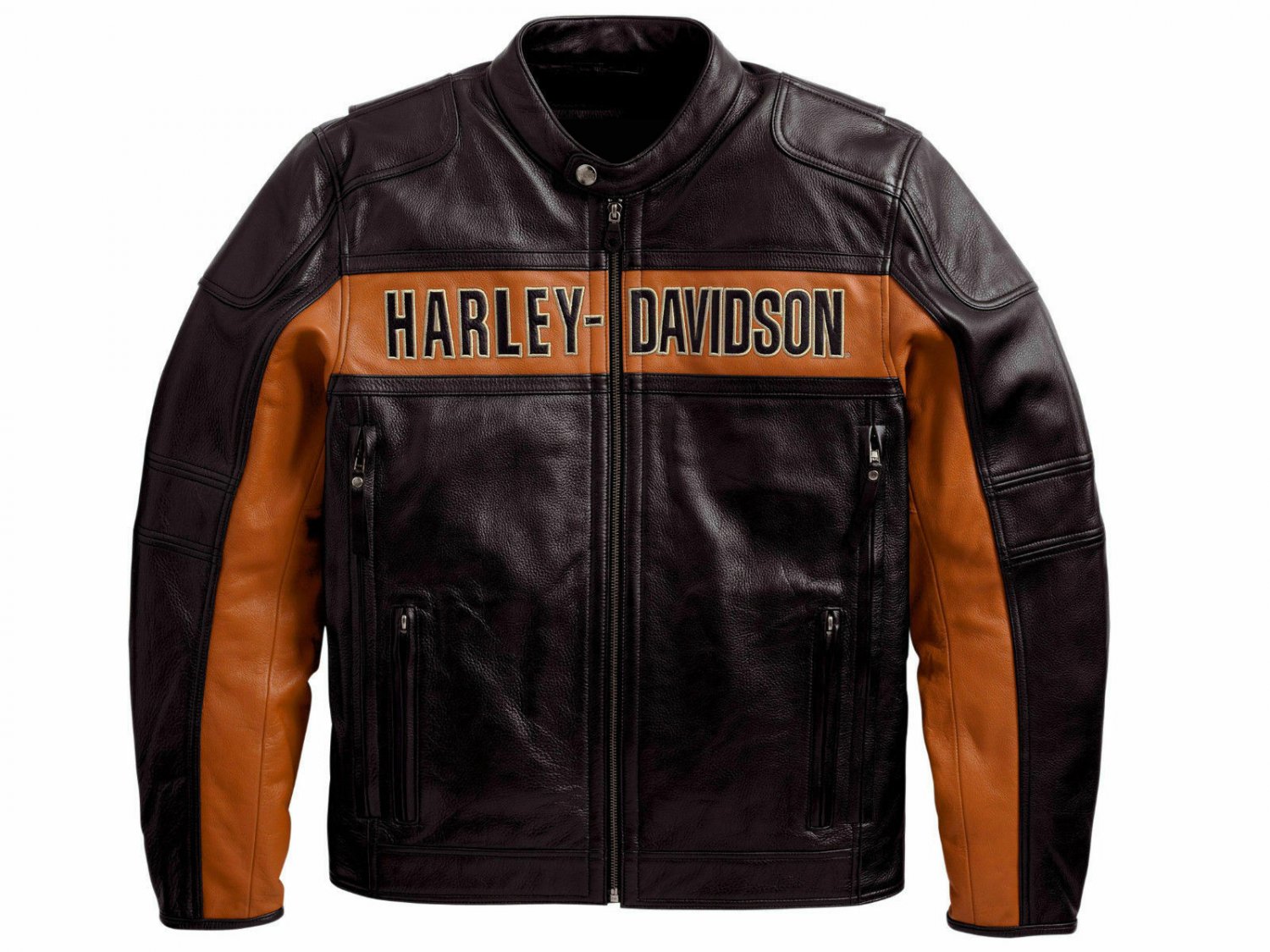 Men's Real Black Genuine Leather Biker Jacket Harley Davidson Motorcycle