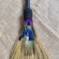 Halloween large besom porch decor, peacock feather broomstick home accessory