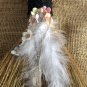 White feather witch broom, Wiccan besom porch decor, broomstick home accessory