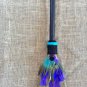 Titanium quartz witch broom, large Halloween besom porch decor, broomstick home accessory