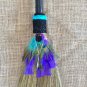 Titanium quartz witch broom, large Halloween besom porch decor, broomstick home accessory