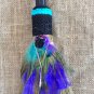 Titanium quartz witch broom, large Halloween besom porch decor, broomstick home accessory