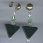 Green Goldstone Necklace - Earring set