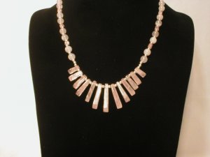 Rose Quartz  Bib Necklace