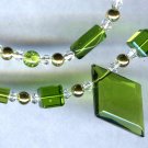 Green and Gold Necklace and Earring set