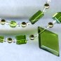 Green and Gold Necklace and Earring set