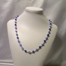 Silver and Blue Cats' Eye Necklace