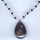Blue Goldstone Necklace - Earring set