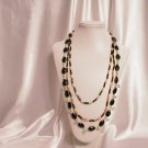 GREEN GOLDSTONE & FW PEARL NECKLACE