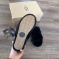 Black Size US7=Eur38 Women Furry Slippers Australia Fluff Yeah Slides Fur Slides Slippers