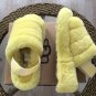 Yellow Size US8=Eur39 Women Furry Slippers Australia Fluff Yeah Slides Fur Slides Slippers