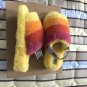 Red Yellow Size US9=Eur40 Women Furry Slippers Australia Fluff Yeah Slides Fur Slides Slippers