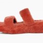 Red Size US5=Eur36 Women Furry Slippers Fuzz Yeah Slides Indoor Flip Flops Sandals