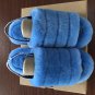Light Blue Size US5=Eur36 Women Furry Slippers Australia Fluff Yeah Slides Fur Slides Slippers