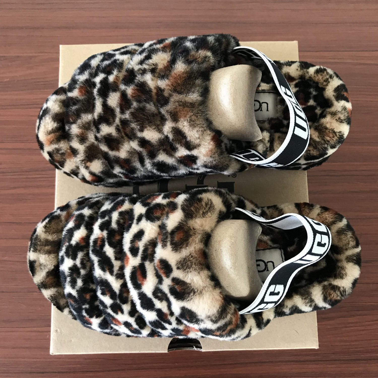 Leopard Size US4=Eur35 Copy Women Furry Slippers Australia Fluff Yeah Slides Fur Slides Slippers