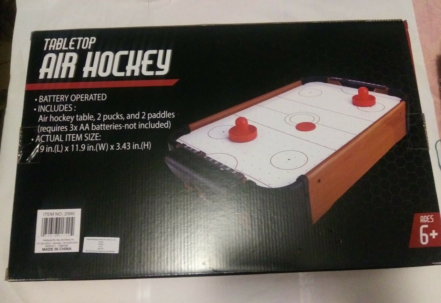 Mini TableTop Air Hockey Game No. 2990 (Battery Operated) New.