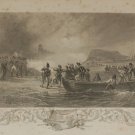1854 steel engraving titled The Landing of the French in Bantry Bay, Cork, Ireland
