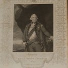 1854 antique print a steel engraving Charles Marquis Cornwallis