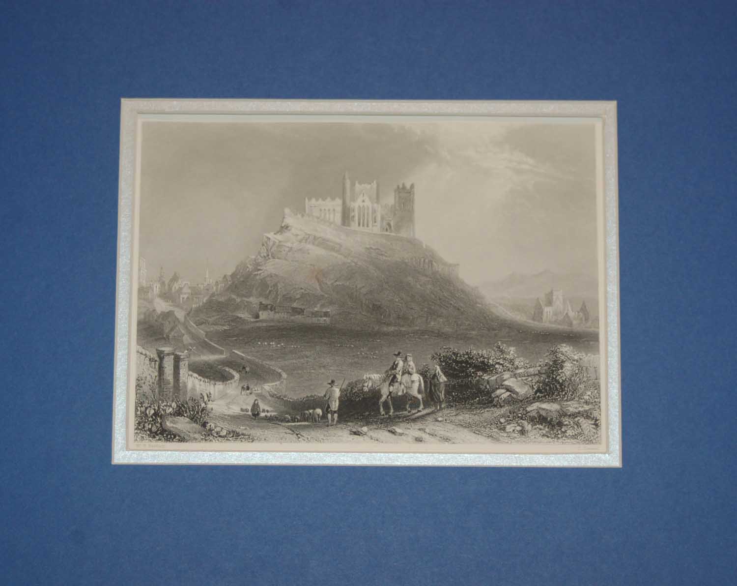 Two Antique Prints, Approach to Cashel & Holy Cross Abbey, Tipperary, Ireland