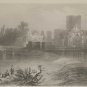 Two Antique Prints, Approach to Cashel & Holy Cross Abbey, Tipperary, Ireland