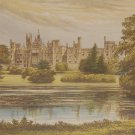 Alton Towers Antique Print 1880 Chromolithograph