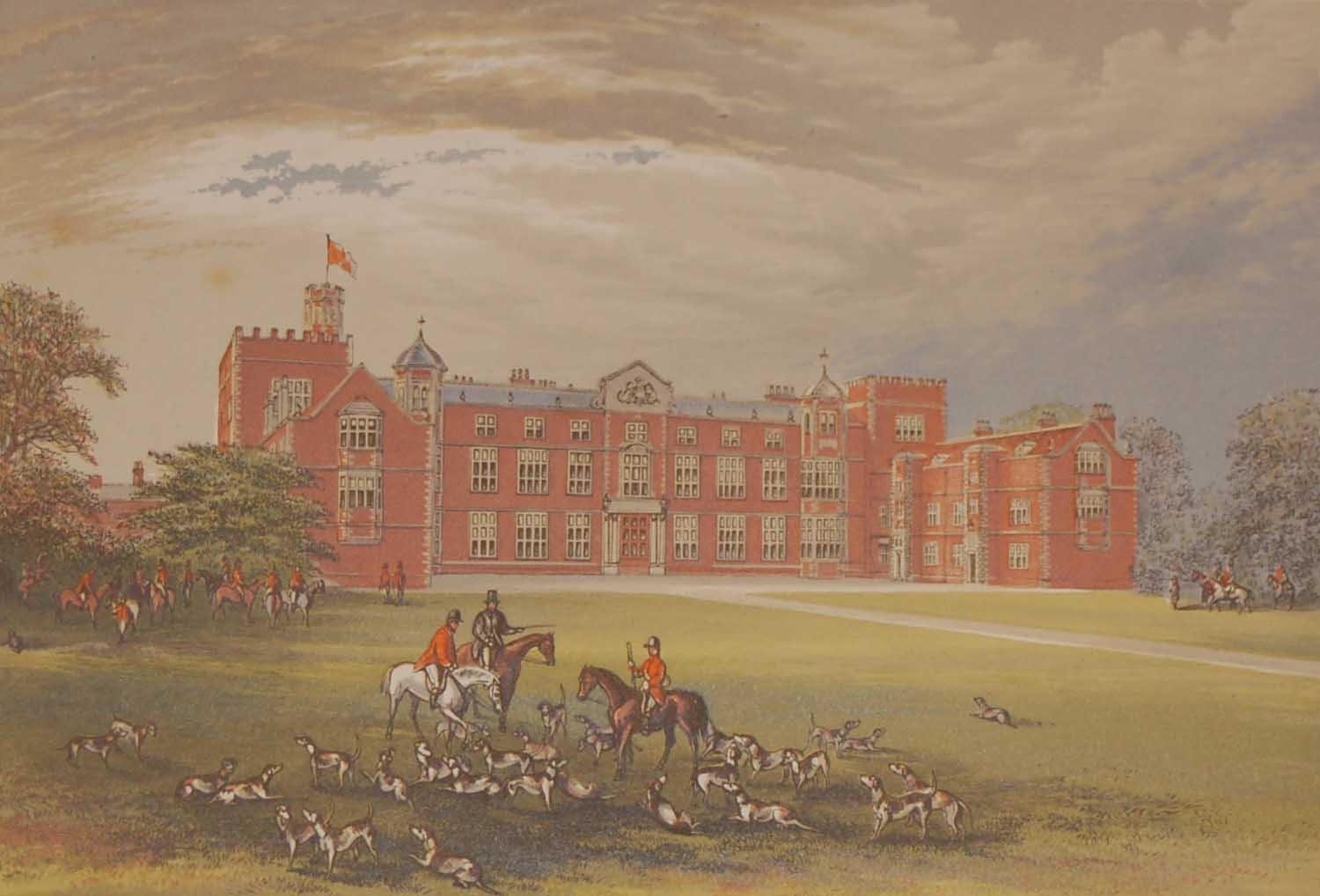 Burton Hall Antique Print 1880