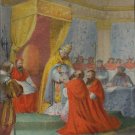 1848 Antique Hand Coloured Print, Leone X Perdona