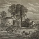 Paddington Green London in 1750, Antique Victorian Print from 1878