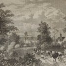 Notting Hill London in 1750, Antique Victorian Print from 1878