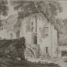 1817 Aquatint Vue du Bastion aux Ormes Piringer