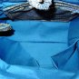 Pleated button Tote Purse, glitter gold print denim, medium/large, many extras