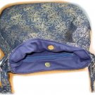 Handmade Navy and Gold metallic fabric Hobo bag purse