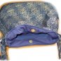 Handmade Navy and Gold metallic fabric Hobo bag purse